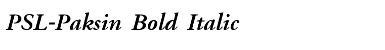 PSL-Paksin Bold Italic