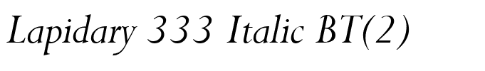 Lapidary 333 Italic BT(2)