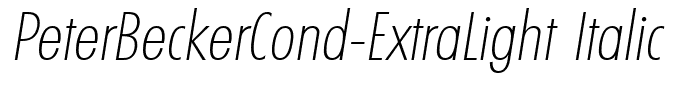 PeterBeckerCond-ExtraLight Italic