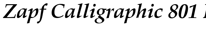 Zapf Calligraphic 801 Bold Italic SWA