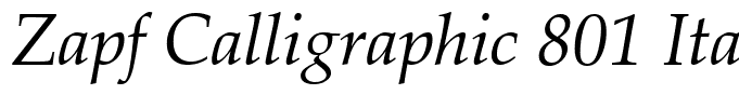 Zapf Calligraphic 801 Italic BT