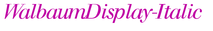 WalbaumDisplay-Italic